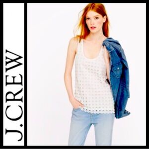 NWOT J.Crew Scoop Neck Eyelet Circle Tank